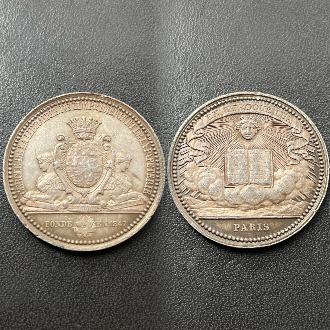 章牌专场-第26期 Dantzell～法国巴黎文具印刷店银奖章  直径：31mm ，12.2 g