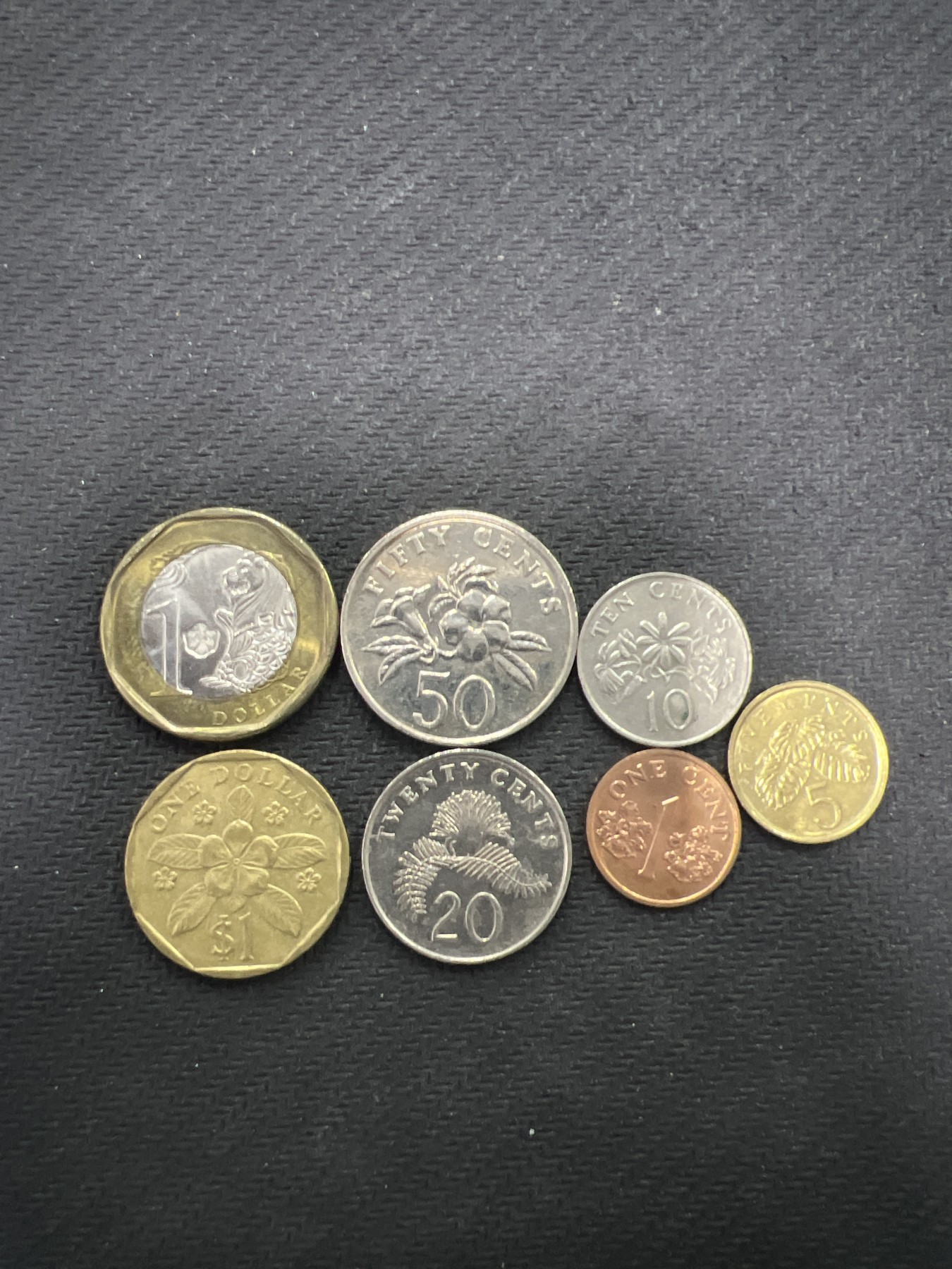 飞翔风筝第三场拍世界纸币银币硬币 新加坡7枚套