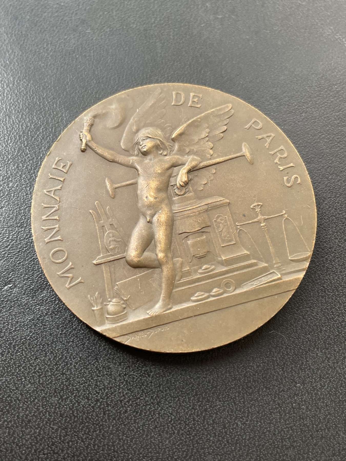 章牌专场-第26期 D.Dupuis～1900年法国“云端” 巴黎造币厂世博会纪念铜章 直径：50 mm