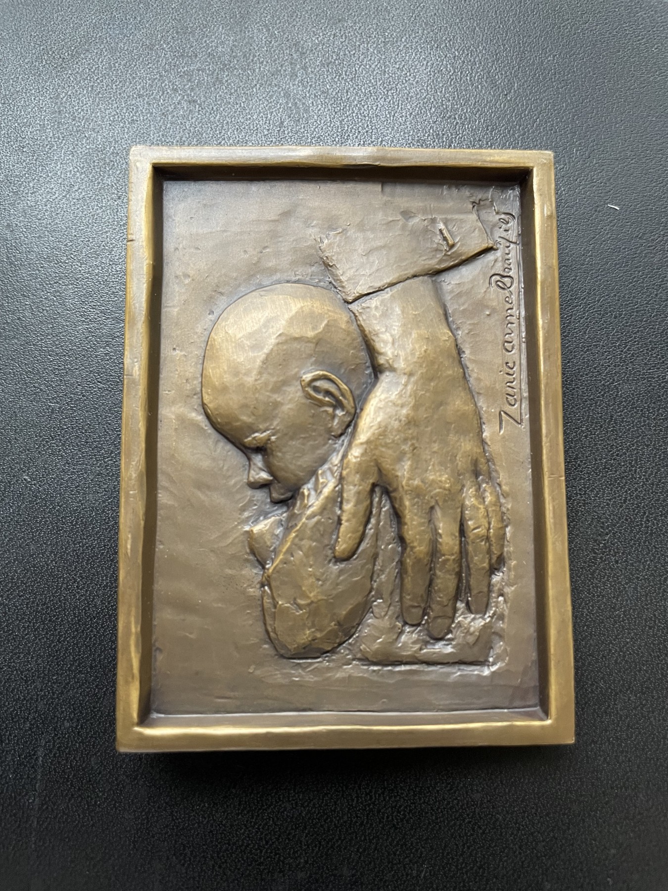 章牌专场-第26期 Zinac Aimée Beaufils～1937年法国儿科专家埃德蒙·莱内大铜章 尺寸：80×58 mm