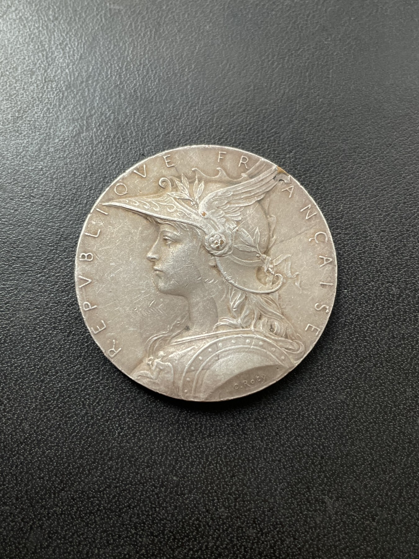 章牌专场-第26期 O.Roty～法国内政部戎装镀银铜章 直径：36 mm