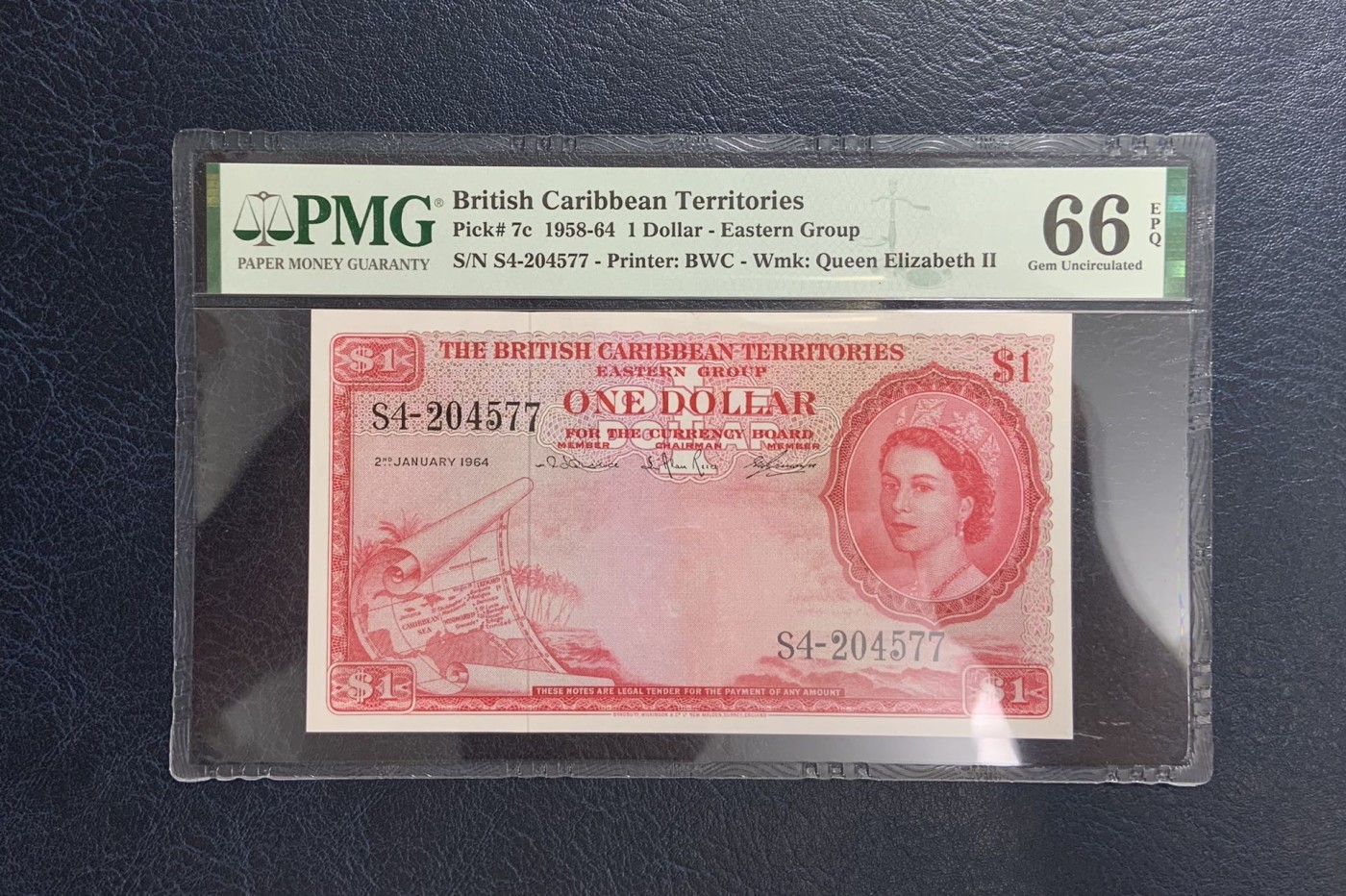 收藏联盟Quantum Auction 第272期拍卖 世界人口日专场 东加勒比1958-64年1元 PMG66 大冠女王 BWC精品