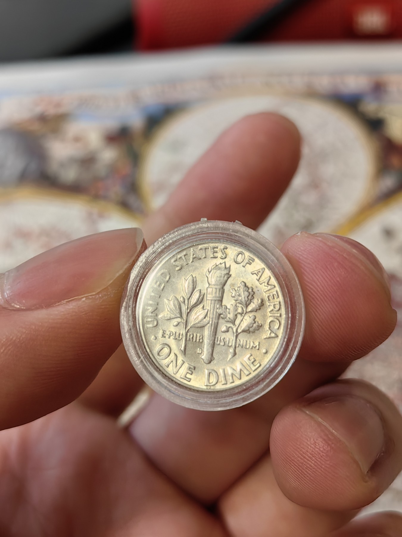 橡树集藏-006场 海纳百川 MS拆卷原光1964首年美国罗斯福小银一枚，非普通铜镍合金版，推荐评级