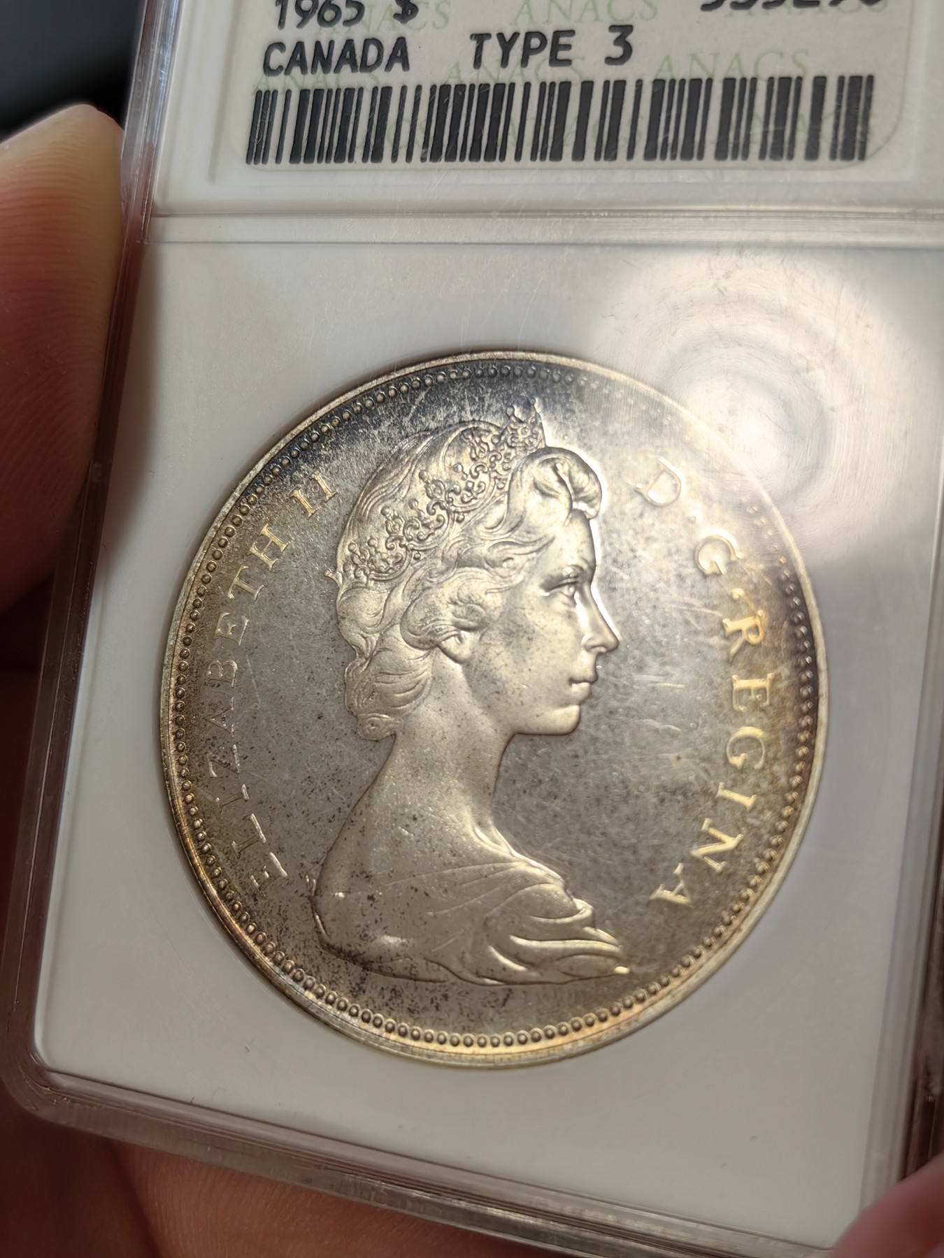 橡树集藏-006场 海纳百川 anacs-Ms67 1965年加拿大划船大银币 标签错误 实际是pl67 cameo 高分好品 请看照片 绝版可爱小白盒 Zippo大小盈手可握 非常少见