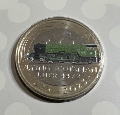 S&S Numismatic世界钱币-拍卖 第58期 - 英国2023年 蒸汽火车-飞翔的苏格兰人号 2英镑双色彩色纪念币官方卡币   发行量15000枚