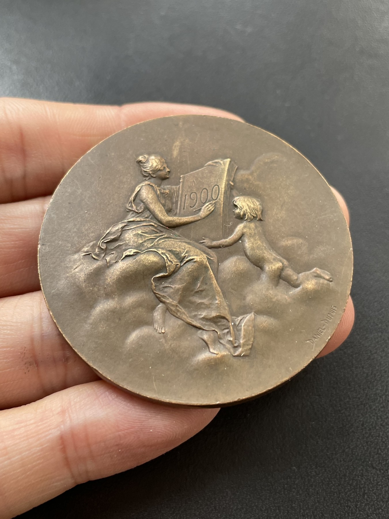 章牌专场-第26期 D.Dupuis～1900年法国“云端” 巴黎造币厂世博会纪念铜章 直径：50 mm