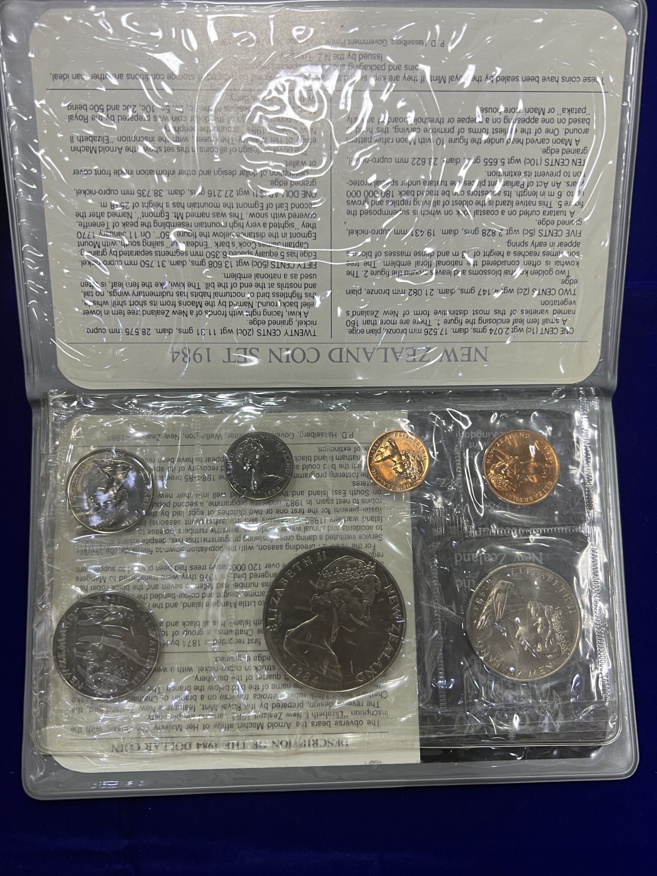 飞翔风筝第三场拍世界纸币银币硬币 1984年新西兰精制纪念币