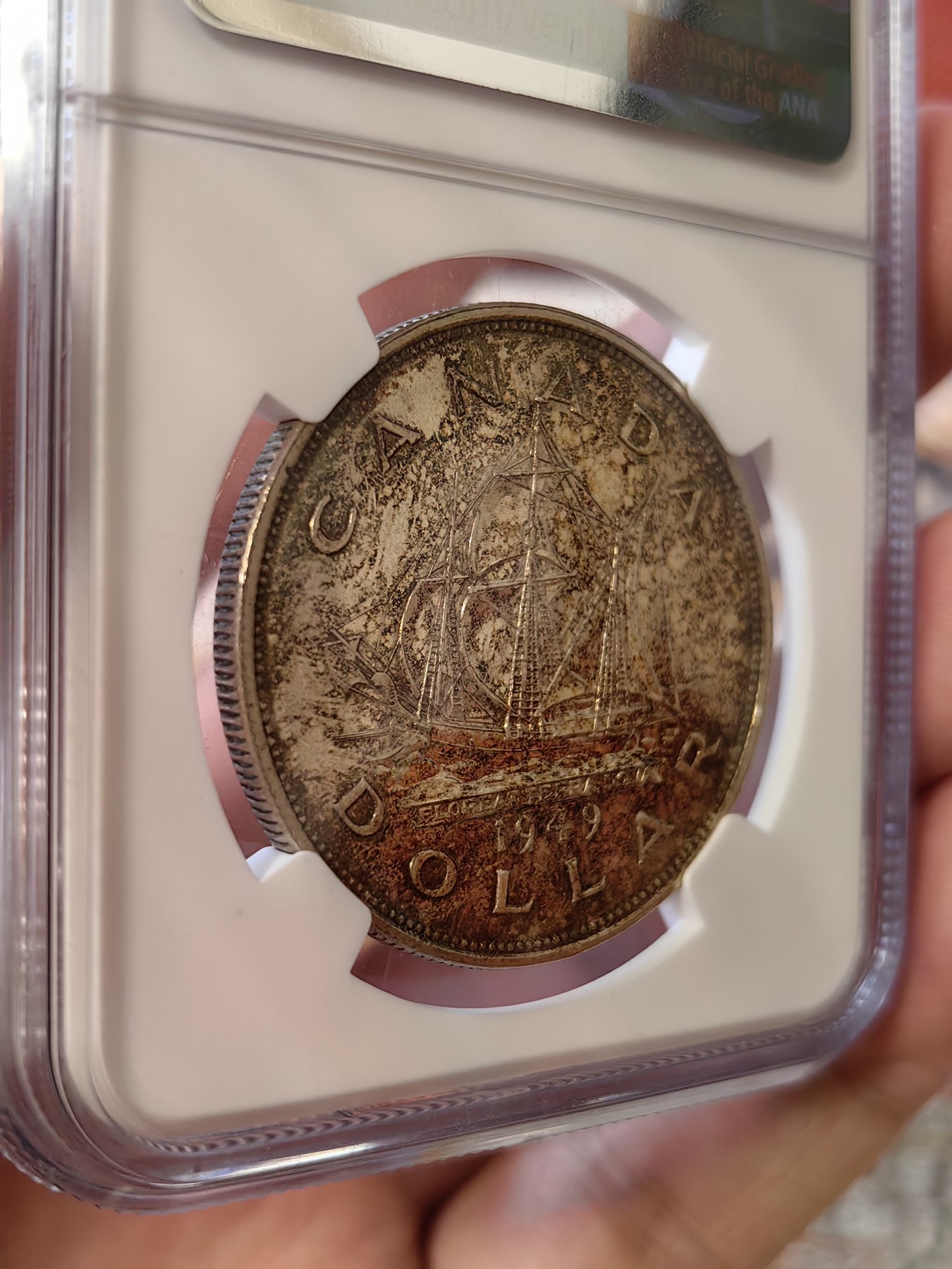 橡树集藏-006场 海纳百川 ngc-ms62 1949年加拿大乔治六世银币 马太号帆船纪念币 双面包浆