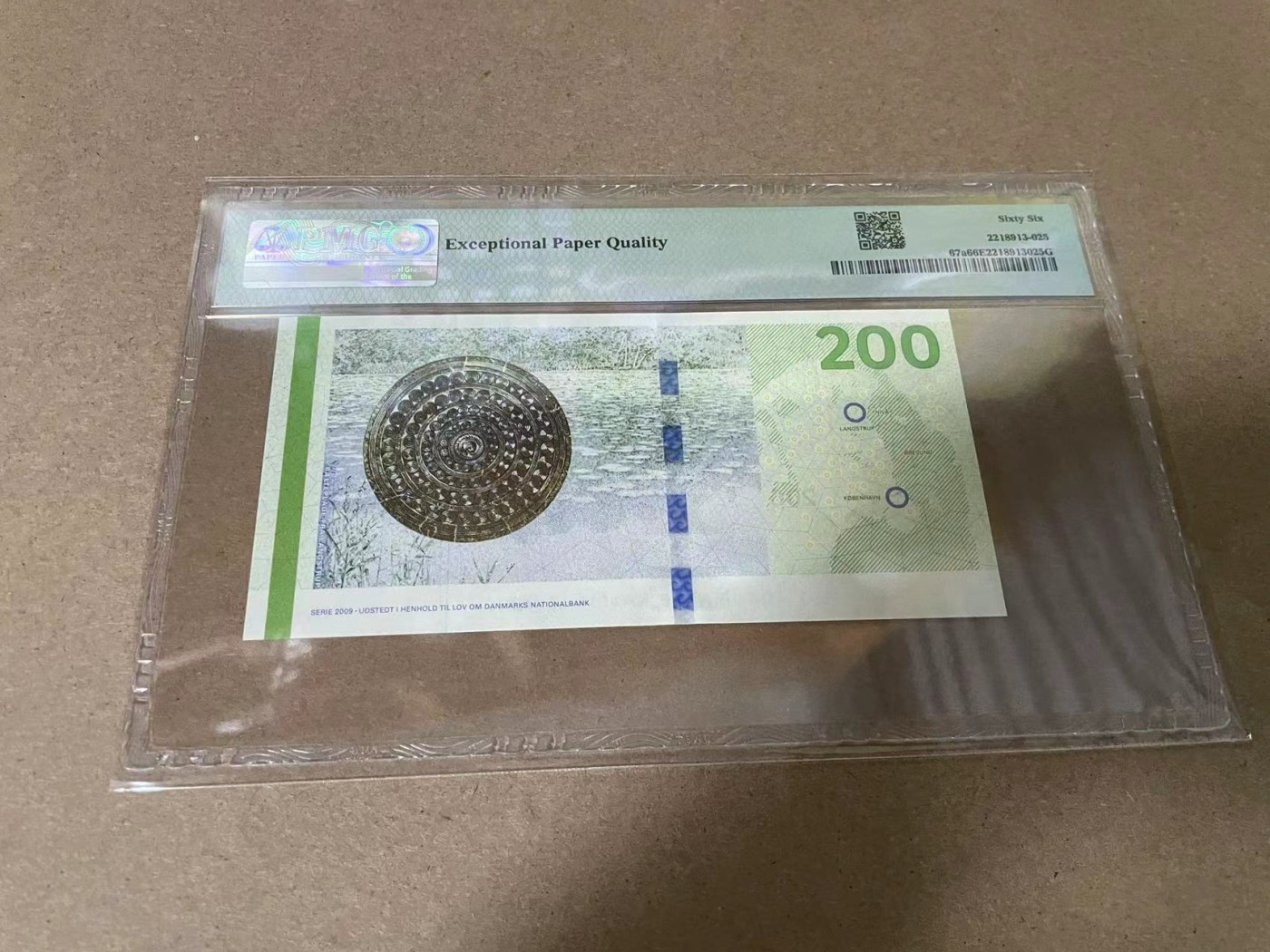 【Blue Auction】✨世界纸币精拍第342期【精】 【A0  130小号】丹麦 2010年200克朗 PMG66EPQ 