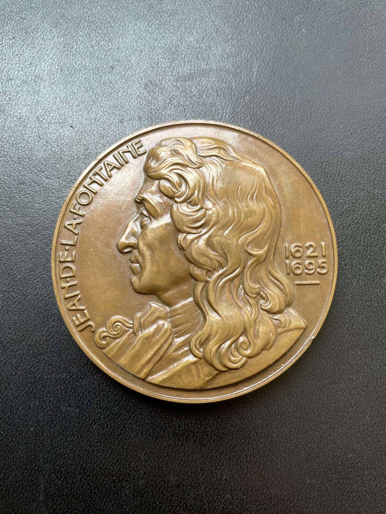 章牌专场-第26期 Jean Vernon～法国寓言大师拉封丹纪念铜章 直径：59 mm