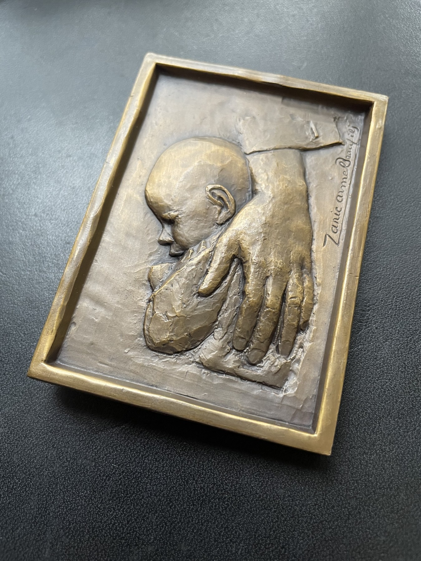 章牌专场-第26期 Zinac Aimée Beaufils～1937年法国儿科专家埃德蒙·莱内大铜章 尺寸：80×58 mm