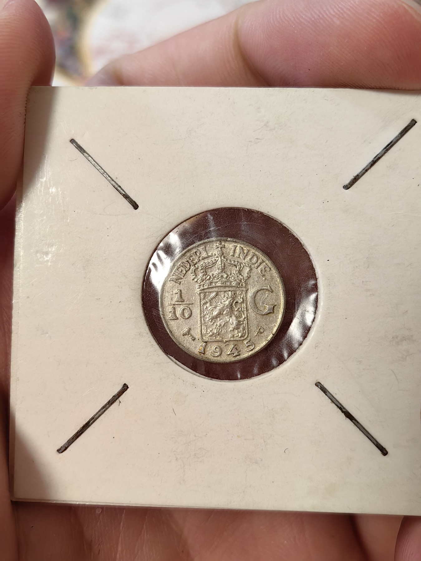 橡树集藏-006场 海纳百川 UNC转光品散银币四枚，英国乔六6便士，荷属东印度1/10，沙俄10戈比，中国广东省二毫