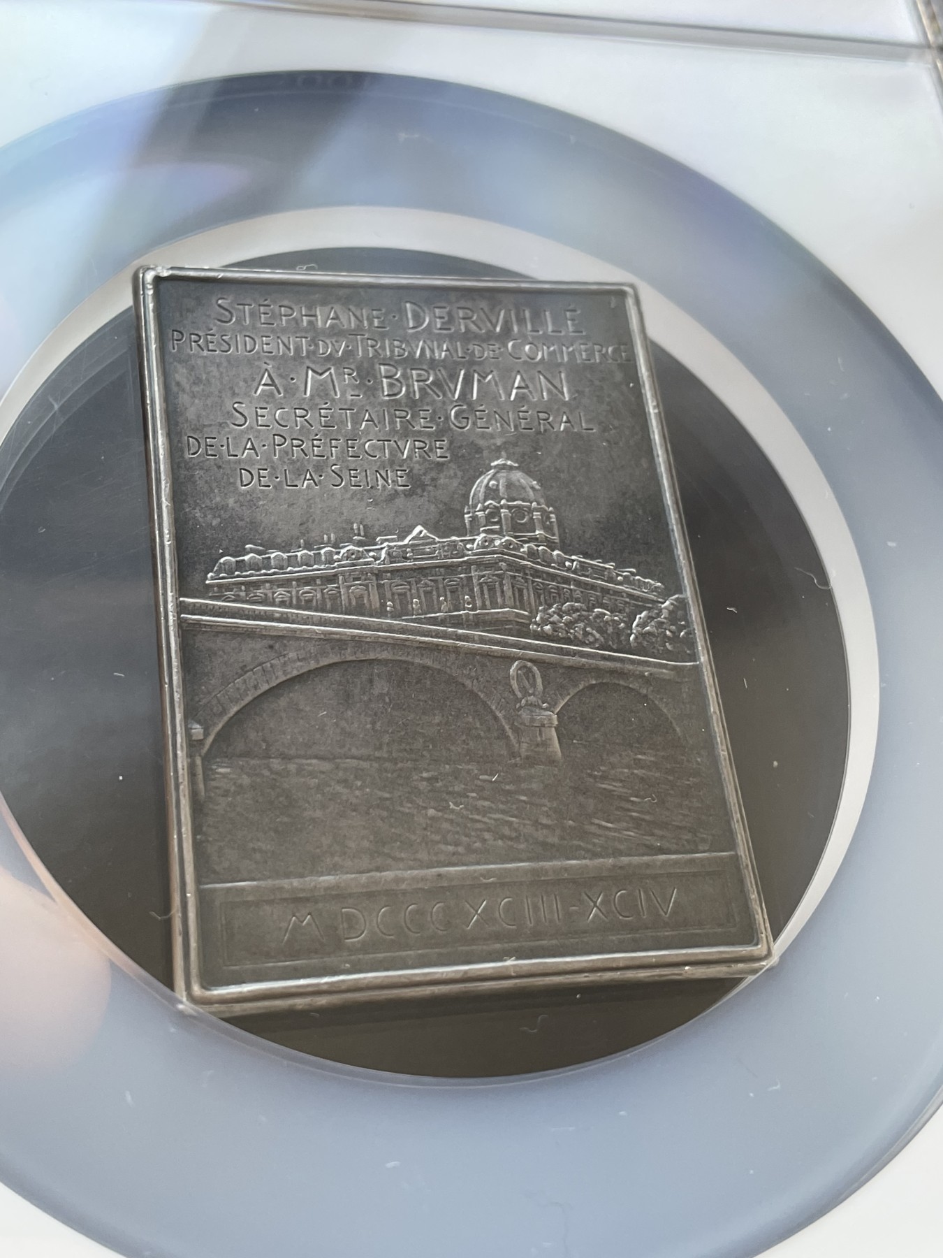 章牌专场-第26期 O.Roty～1894年法国巴黎商业法庭银章 尺寸：58 × 42 mm