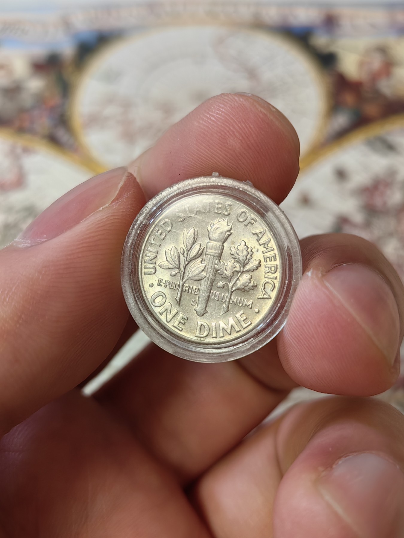 橡树集藏-006场 海纳百川 MS拆卷原光1964首年美国罗斯福小银一枚，非普通铜镍合金版，推荐评级