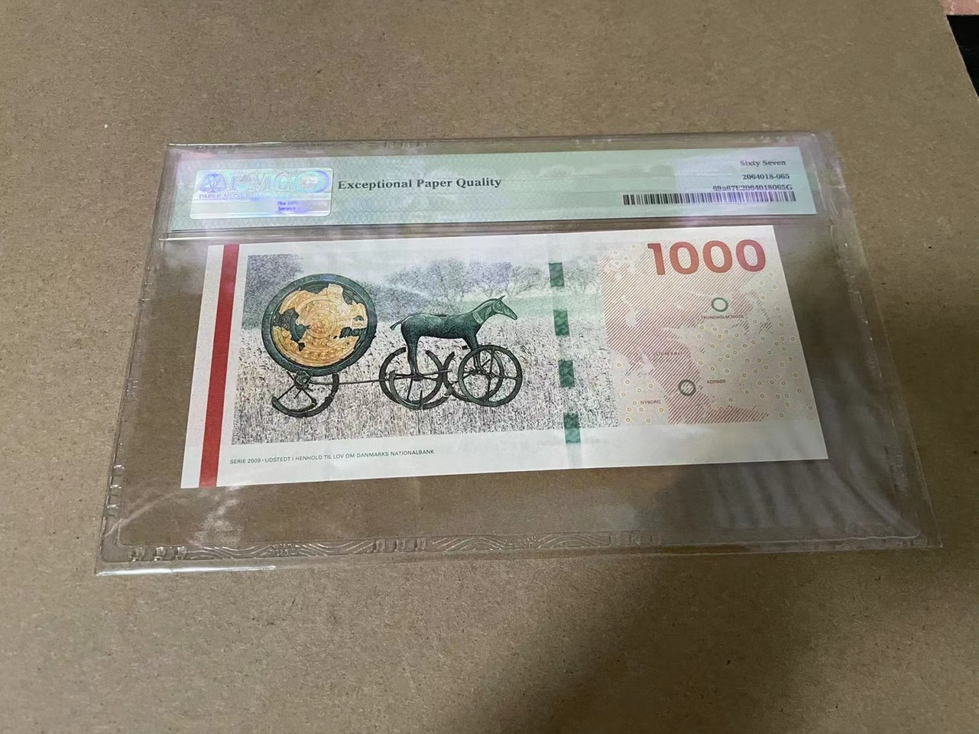 【Blue Auction】✨世界纸币精拍第342期【精】 【A0】丹麦 2011年1000克朗 PMG67EPQ  高分