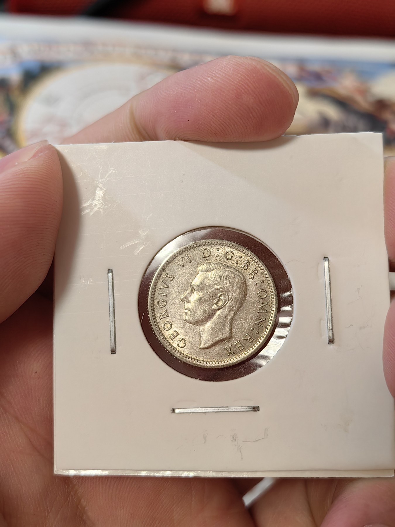 橡树集藏-006场 海纳百川 UNC转光品散银币四枚，英国乔六6便士，荷属东印度1/10，沙俄10戈比，中国广东省二毫