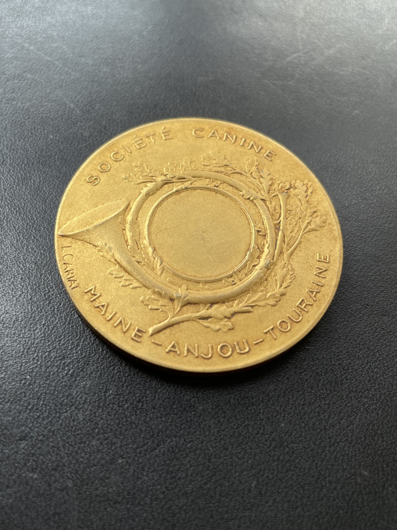 章牌专场-第26期 L. Cariat～法国犬协会镀金铜章 直径：50 mm 