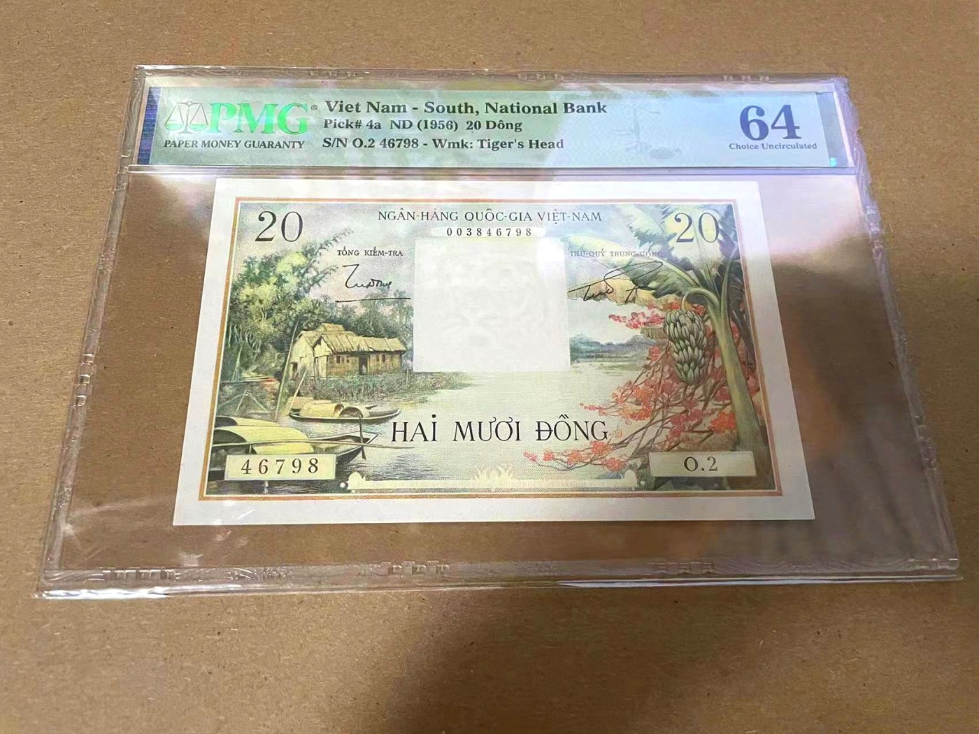 【Blue Auction】✨世界纸币精拍第342期【精】 南越 1956年20盾 PMG64 芭蕉花 