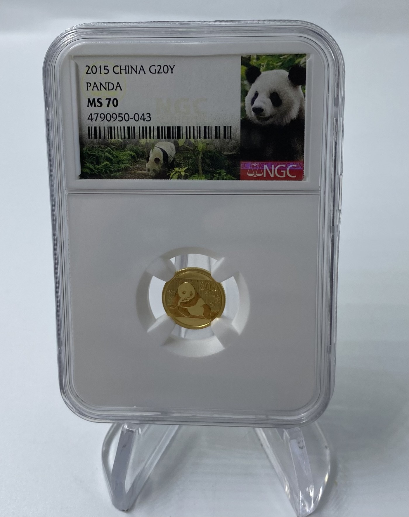 【金钰满堂钱币】拍卖第六期 福利多多 大家多多捧场 2015年熊猫金币.1/20盎司 评级币NGC 70分
