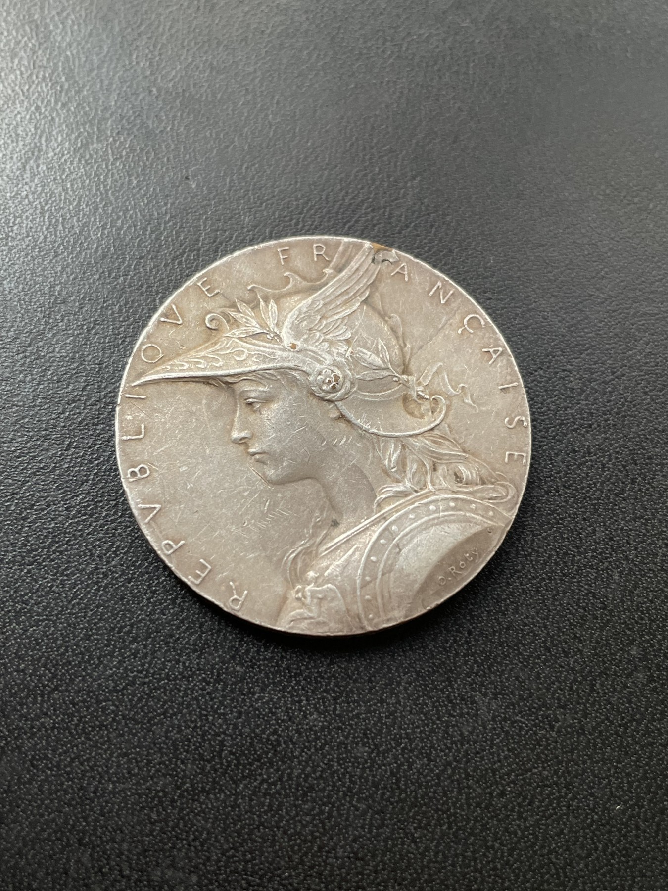 章牌专场-第26期 O.Roty～法国内政部戎装镀银铜章 直径：36 mm