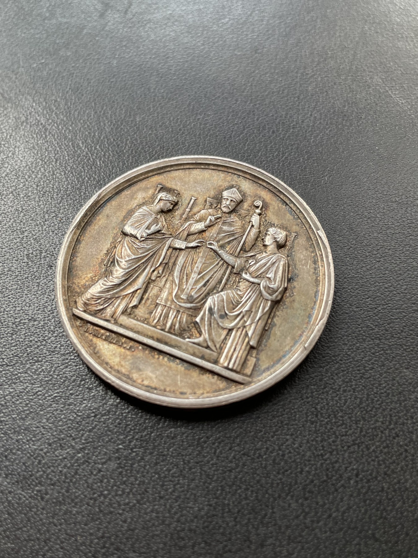 章牌专场-第26期 1867年法国婚礼银章 直径：37mm ，21.5 g