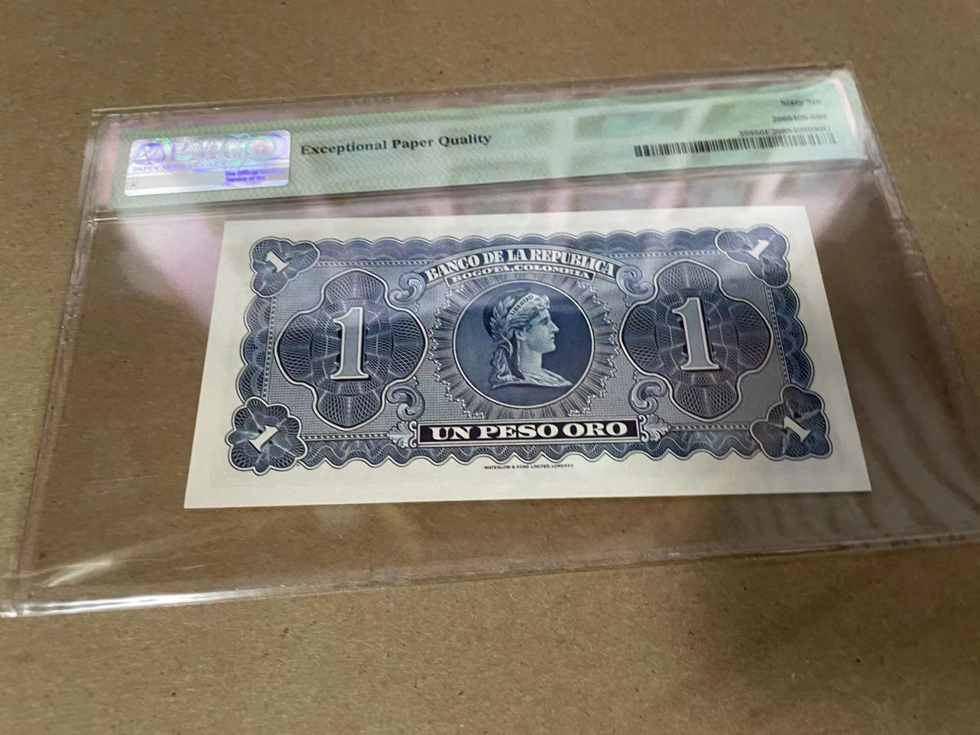 【Blue Auction】✨世界纸币精拍第342期【精】 哥伦比亚 1953年1比索 W&S出品 PMG66EPQ 