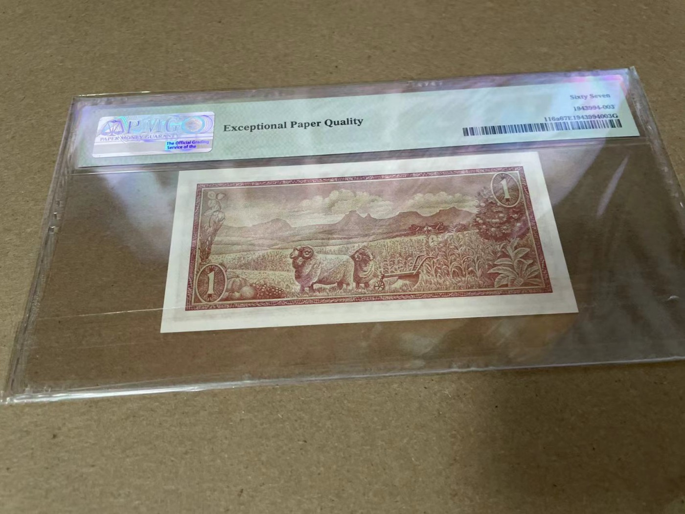 【Blue Auction】✨世界纸币精拍第342期【精】 南非 1973年1兰特 PMG67EPQ 