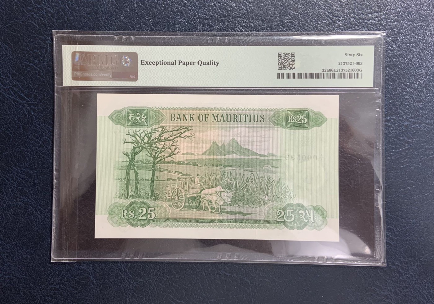 收藏联盟Quantum Auction 第272期拍卖 世界人口日专场 毛里求斯1967年5-50卢比首发全同百位号一套 PMG66 (10卢比为64e)