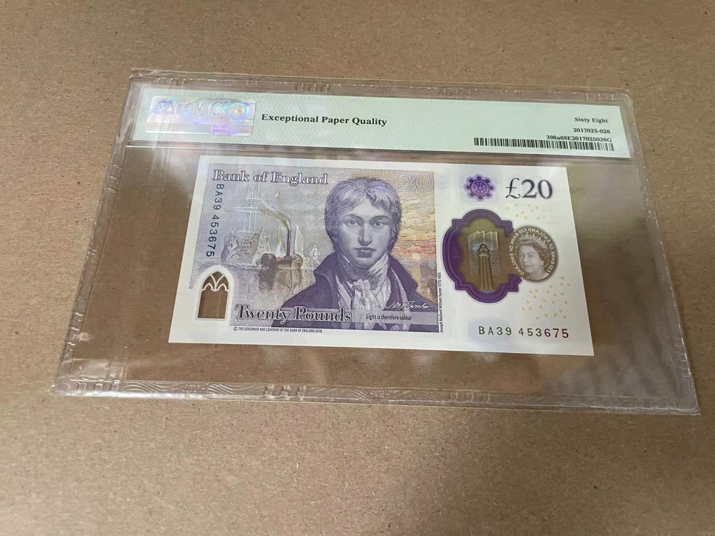 【Blue Auction】✨世界纸币精拍第342期【精】 英国 2018年20镑 PMG68EPQ 高分