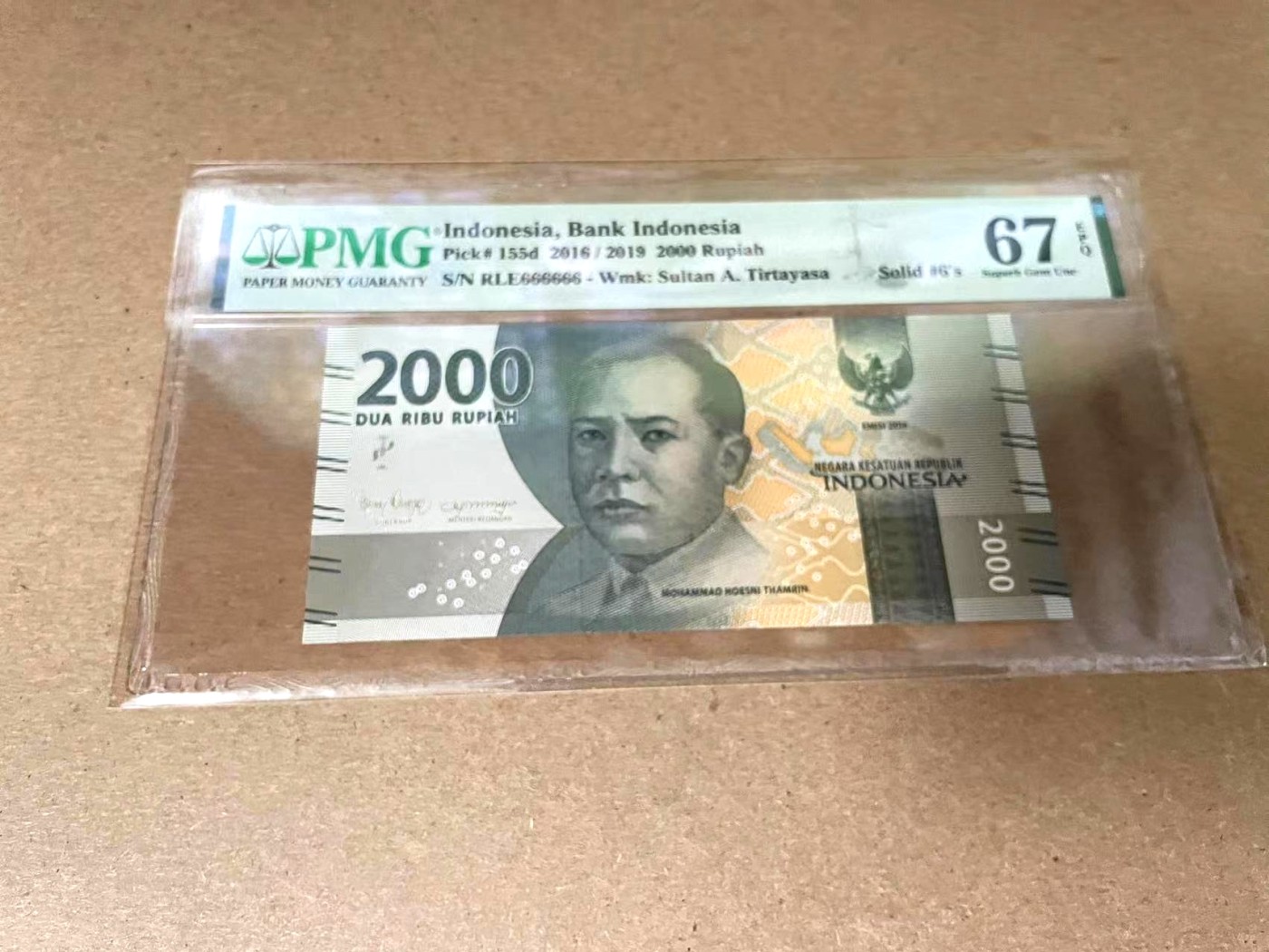 【Blue Auction】✨世界纸币精拍第342期【精】 【全同6】印尼 2016年2000卢比 PMG67EPQ 