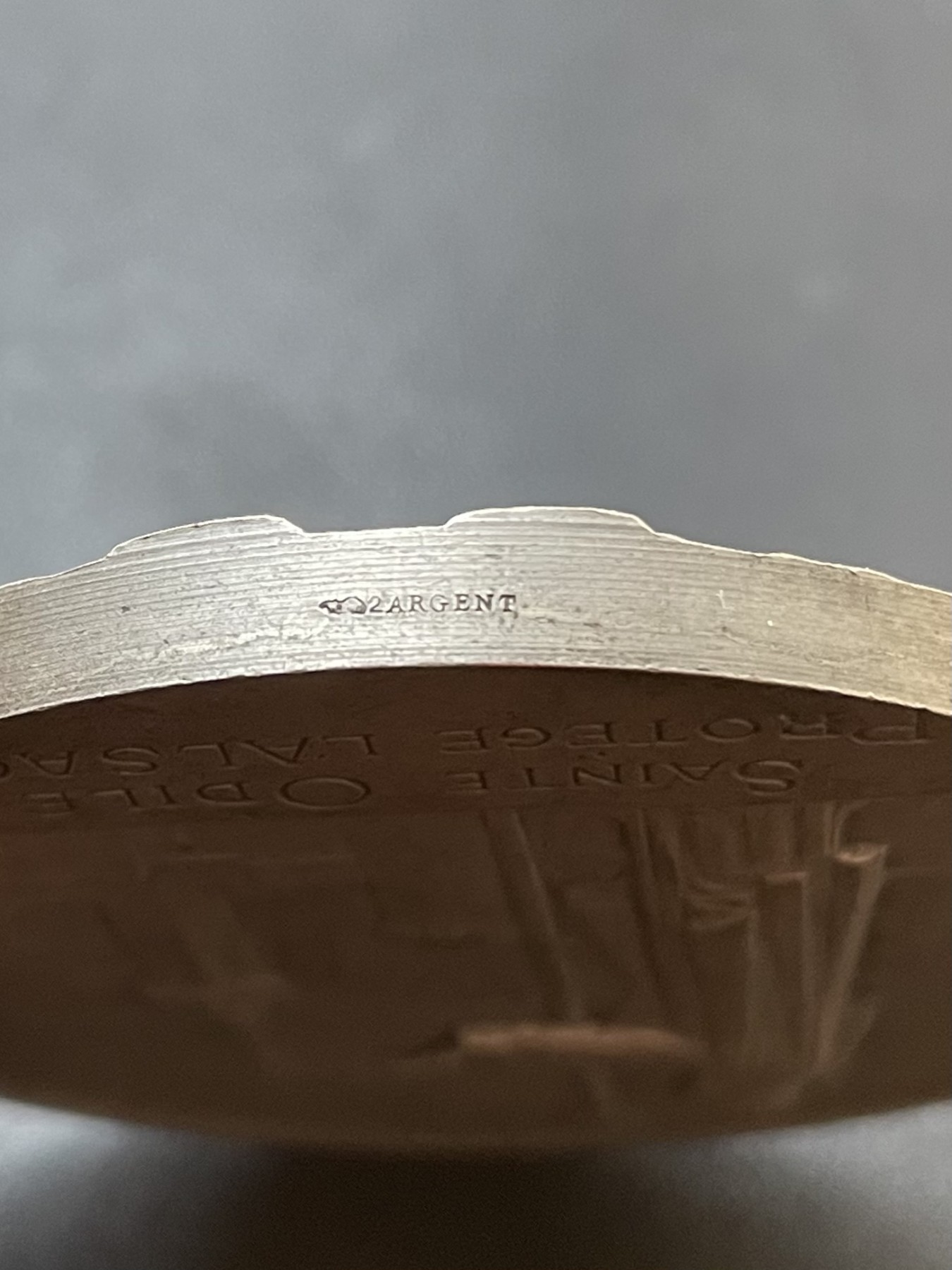 章牌专场-第26期 Morlon ～1935年法国阿尔萨斯的守护圣人圣奥蒂勒大银章 直径：58 mm ，110 g