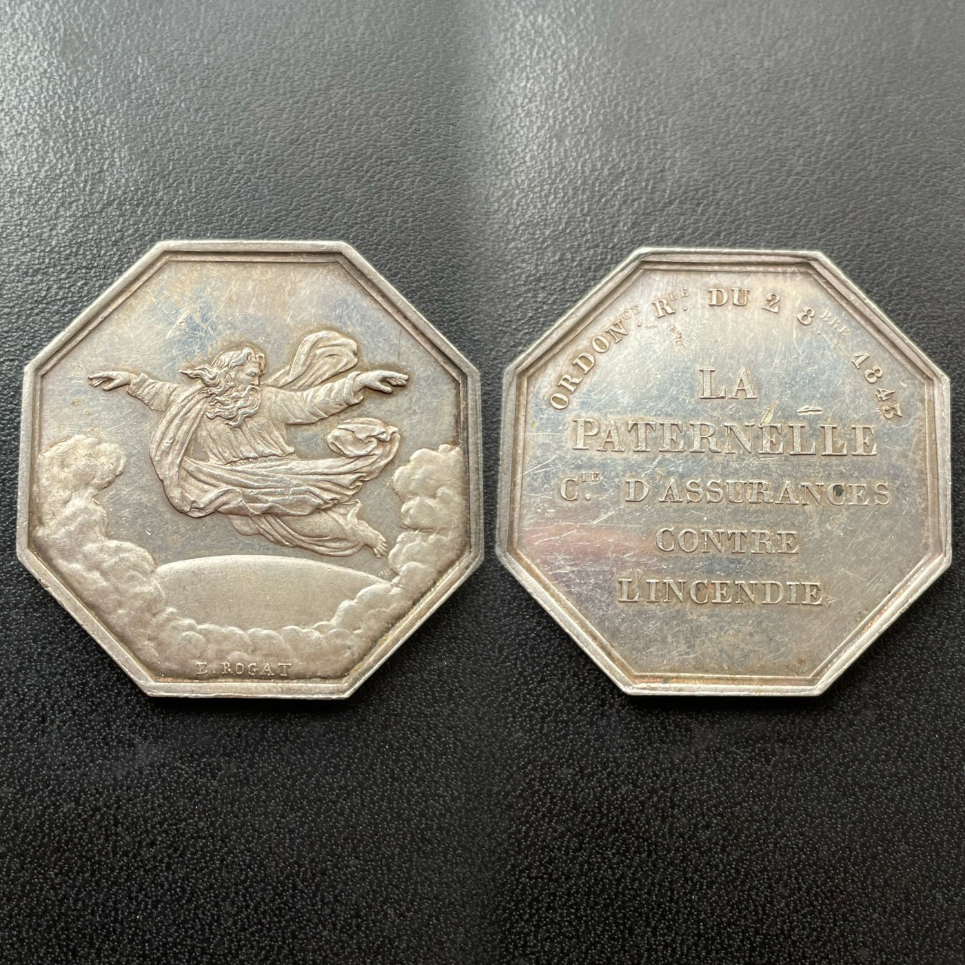 章牌专场-第26期 法国火灾保险银章 直径：36 mm ，20.5 g