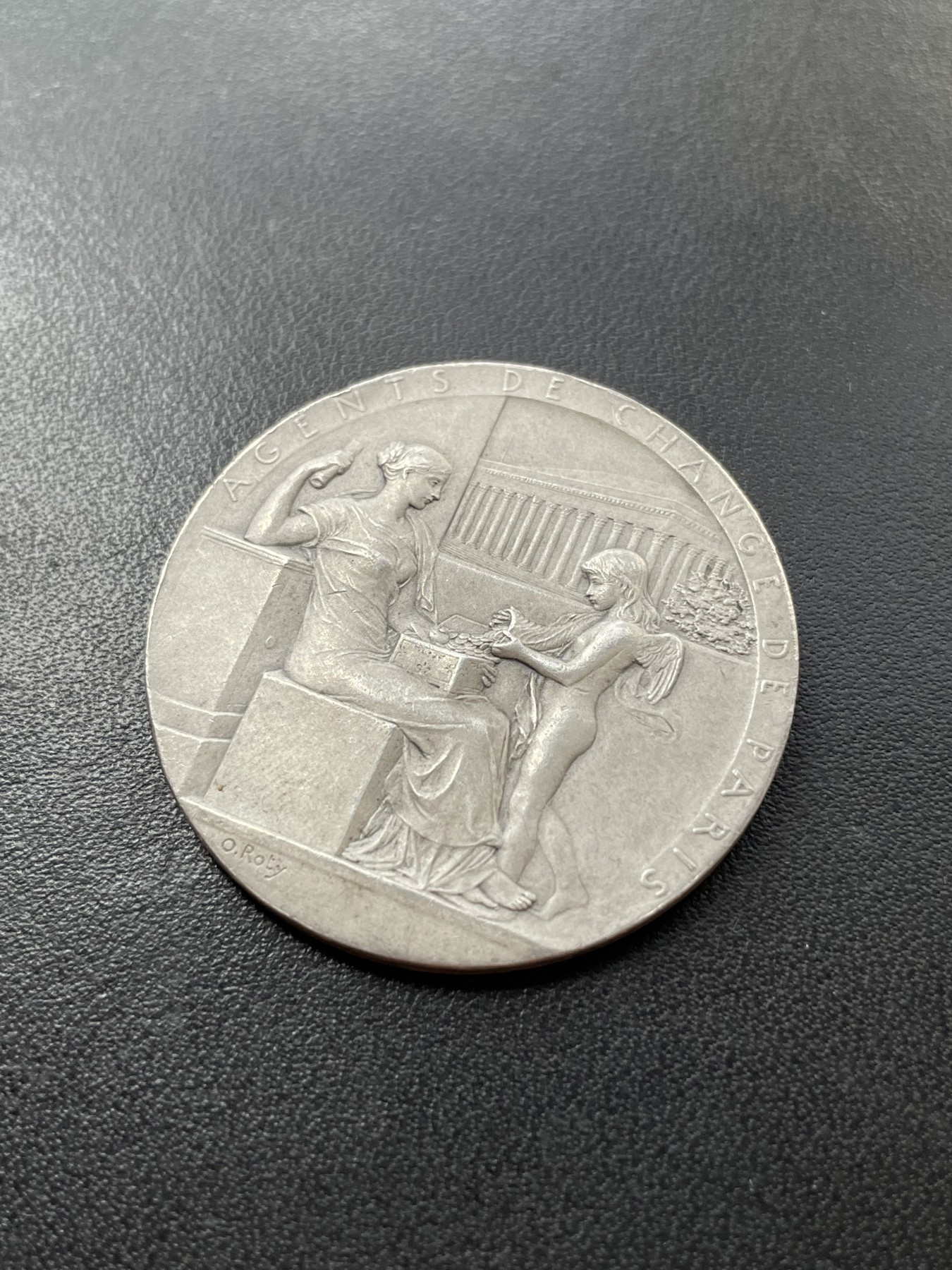 章牌专场-第26期 O.Roty～法国巴黎股票经纪人银章 直径：37 mm ，22 g