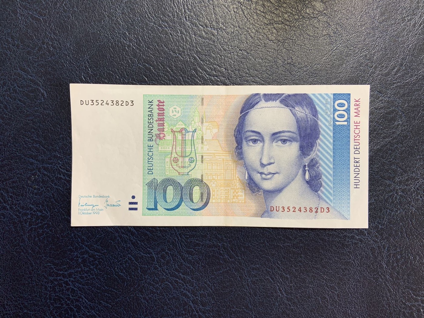 收藏联盟Quantum Auction 第272期拍卖 世界人口日专场 德国联邦1993年100马克 品相AU- 钢琴家克拉拉