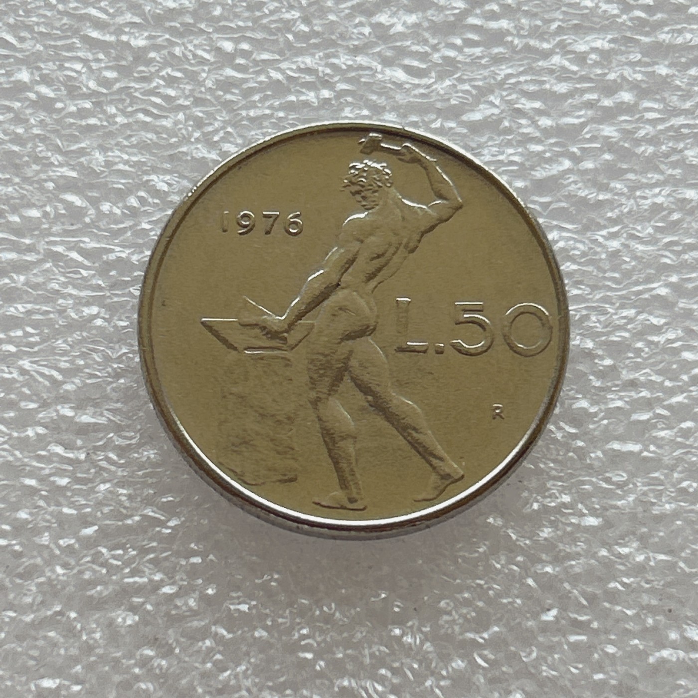 全场一元起拍 世界钱币散币场 第四期 意大利硬币 50里拉 打铁之神