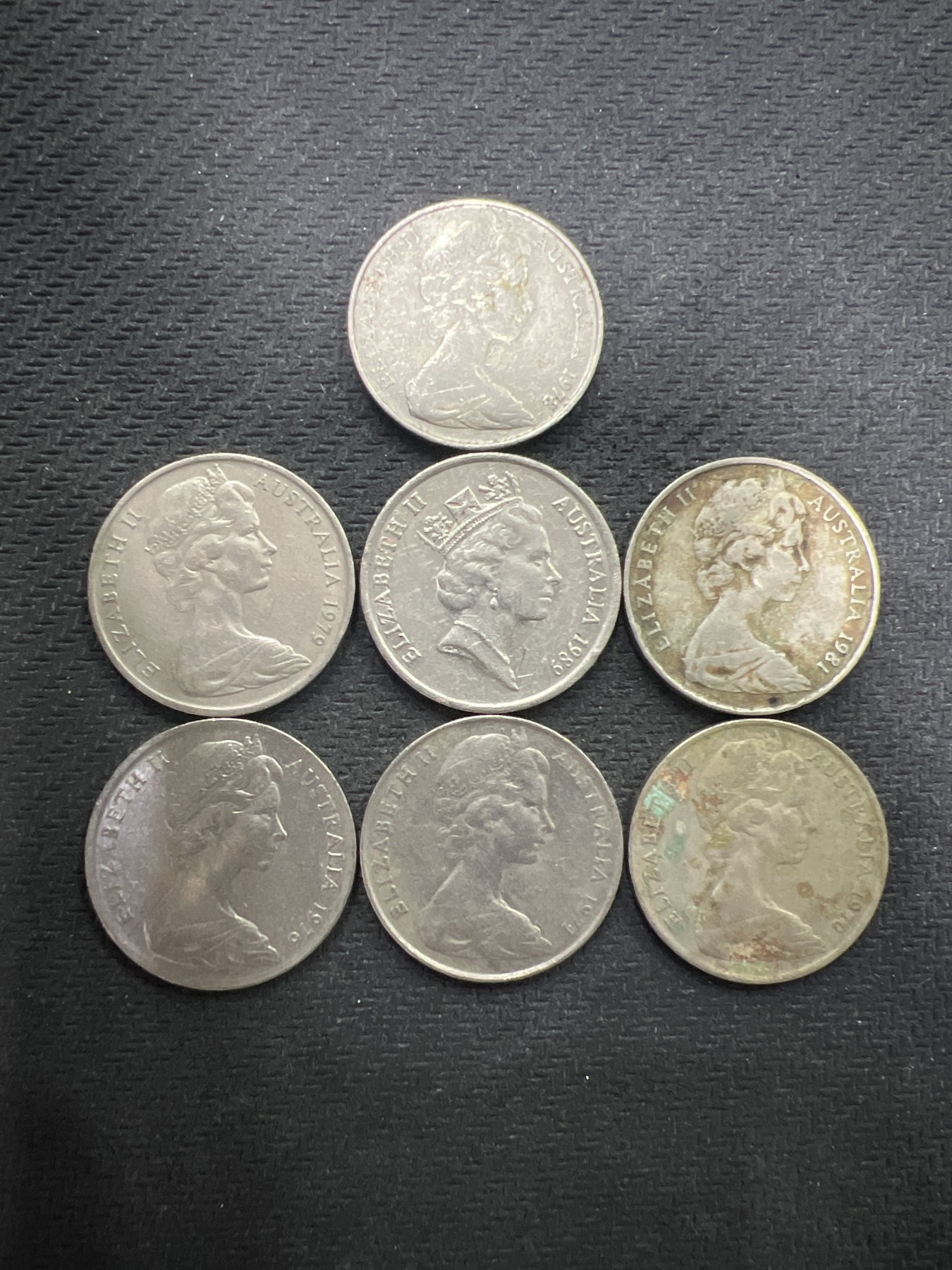 飞翔风筝第三场拍世界纸币银币硬币 澳大利亚硬币7个年份