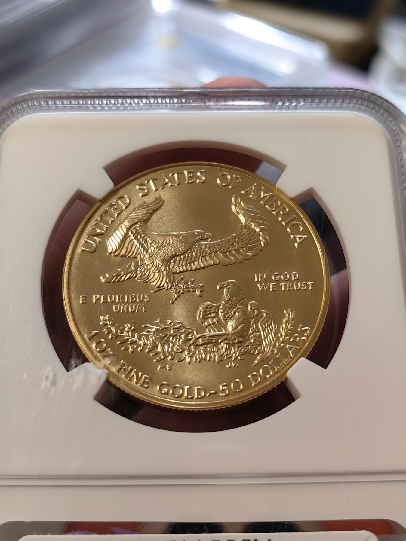 橡树集藏-006场 海纳百川 ngc-ms69 1998年美国圣高斯50美元金币  正面自由女神十分优美  背面美国鹰 含纯金1盎司 金价持续上涨 投资佳品