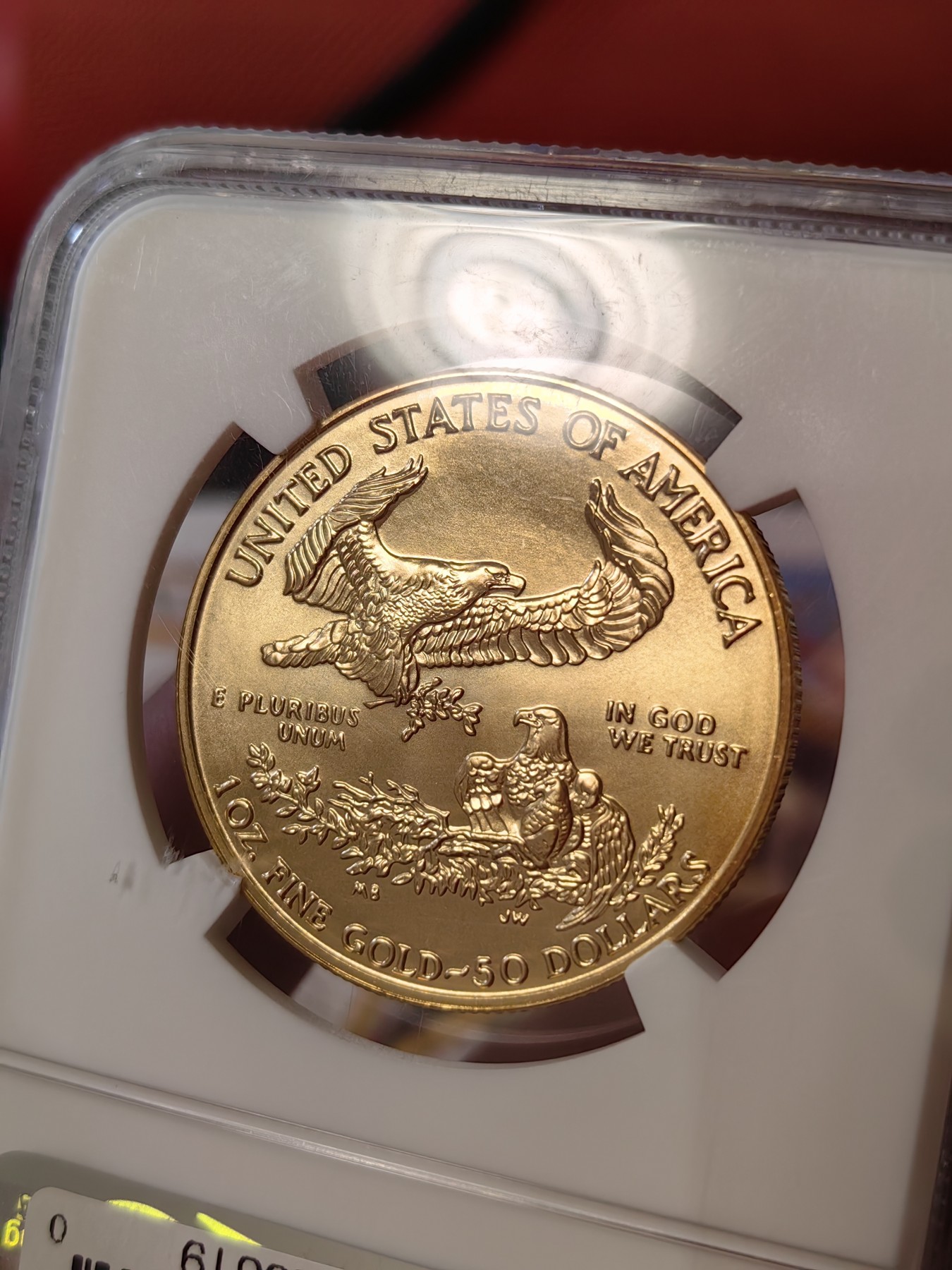 橡树集藏-006场 海纳百川 ngc-ms69 1998年美国圣高斯50美元金币  正面自由女神十分优美  背面美国鹰 含纯金1盎司 金价持续上涨 投资佳品