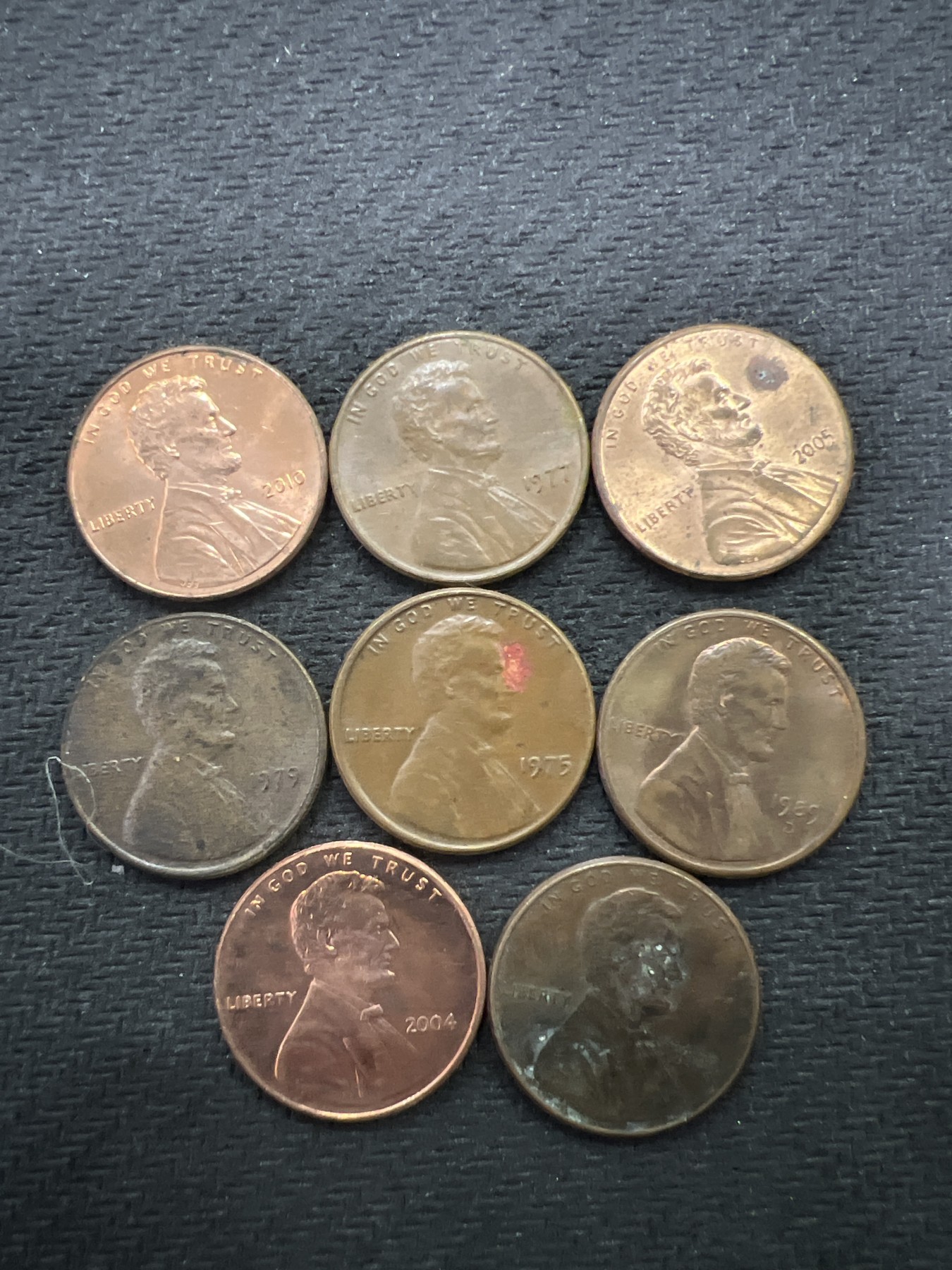 飞翔风筝第三场拍世界纸币银币硬币 美国1美分硬币8枚