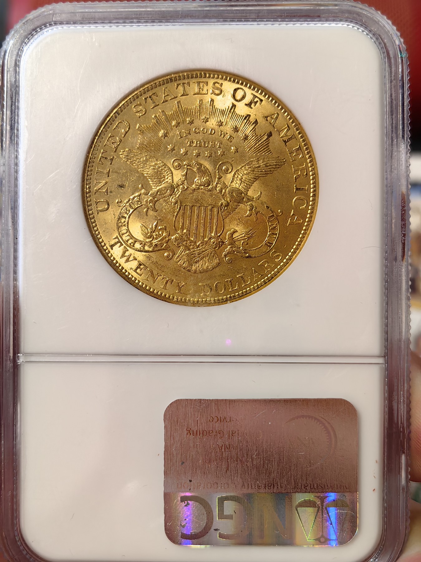 橡树集藏-006场 海纳百川 ngc-ms63 1904年美国20美元大金币 皇冠头自由女神 早期老盒品质保证 33.436g 900金 金价看多 老金币投资佳品