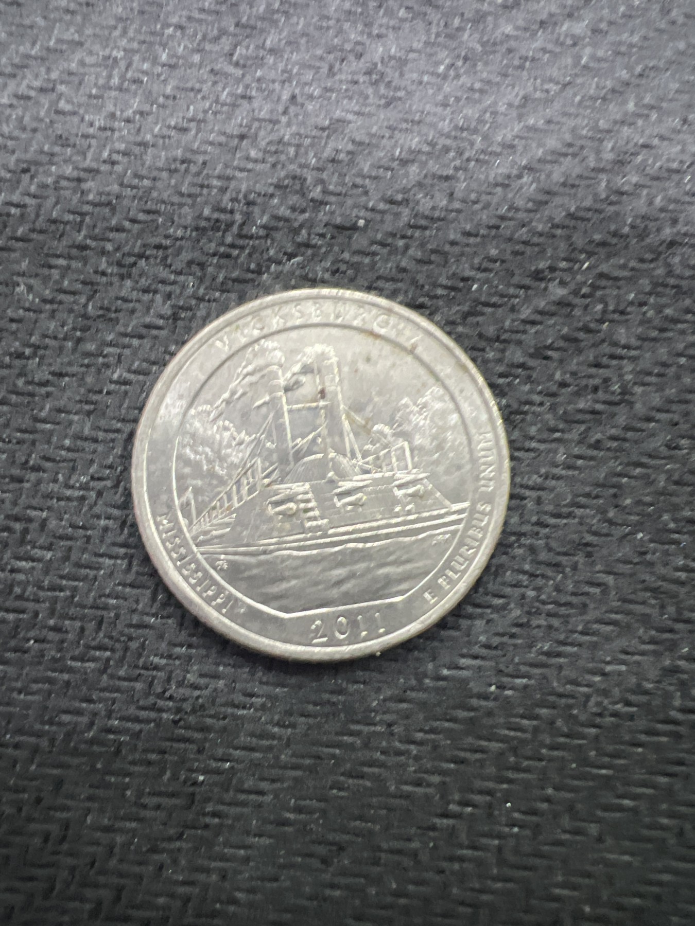 飞翔风筝第三场拍世界纸币银币硬币 美国州币25美分维克斯堡军事公园纪念币