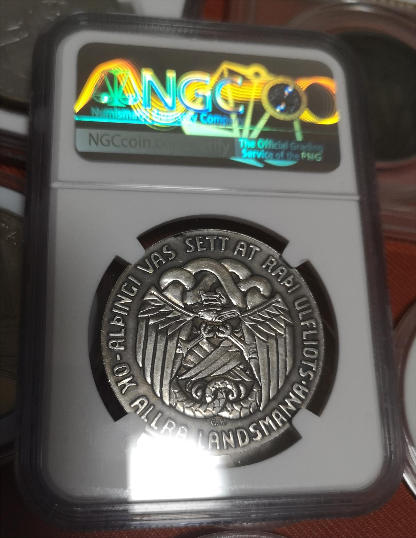 长老汇第14场精品新老银币系列 1930冰岛议会千年5克朗大银币，NGC MS62