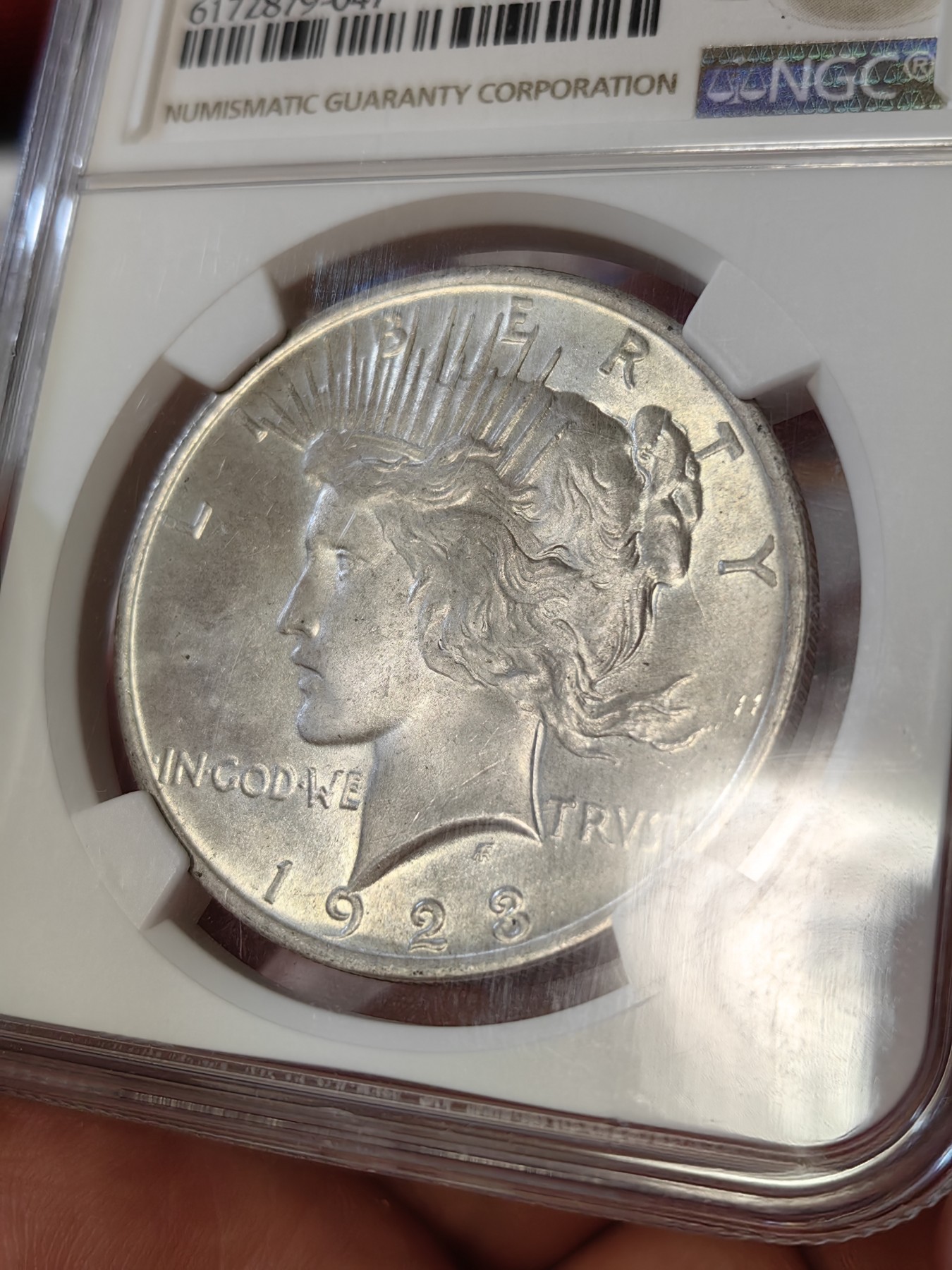 橡树集藏-006场 海纳百川 ngc-MS64  1923年美国和平1美元银币 柔美自由女神 浮雕完好打制佳 顶级车轮霜光