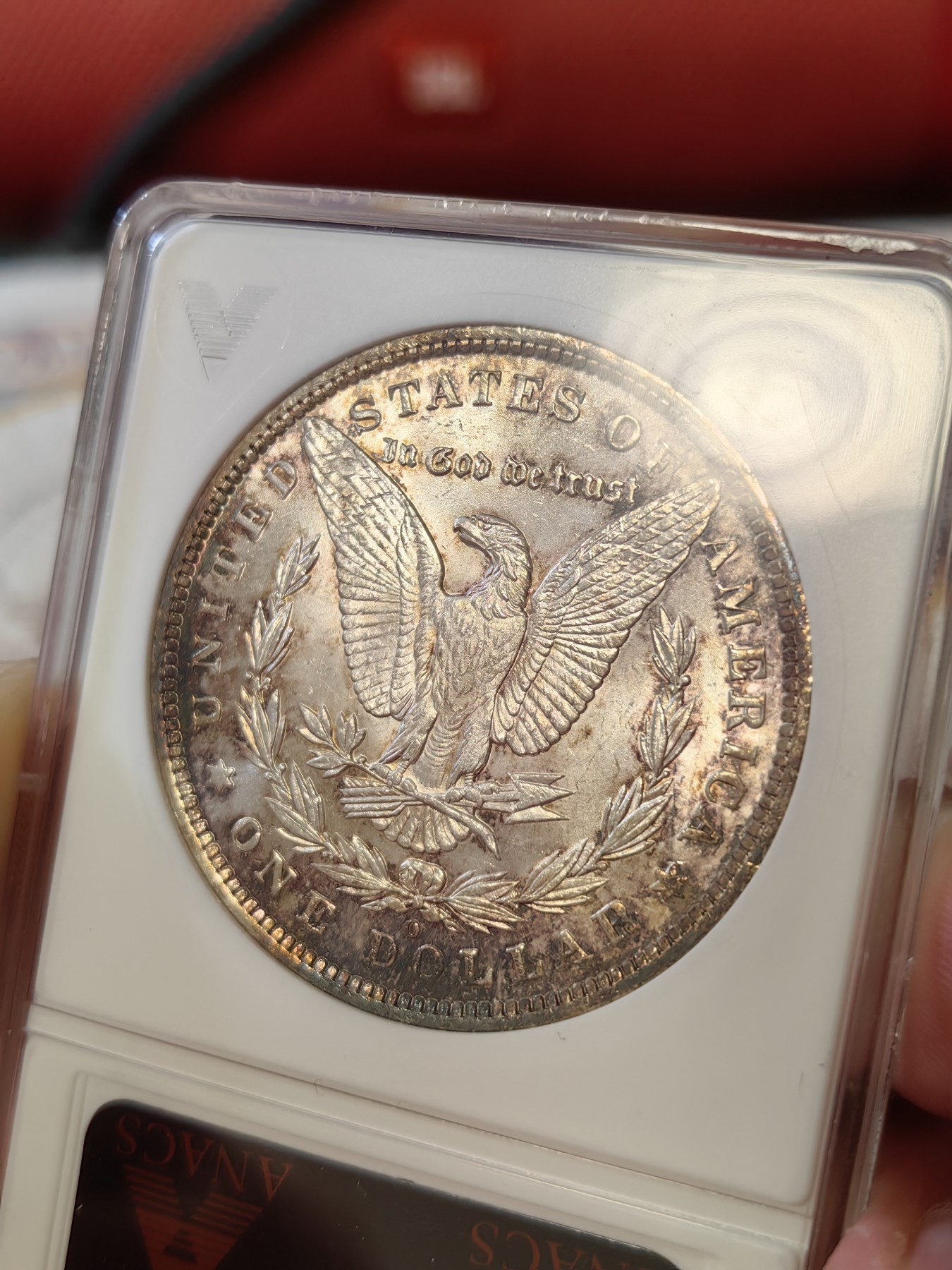 橡树集藏-006场 海纳百川 anacs-ms64 1885年o版美国摩根银元 双面老包浆 实物观感舒服 小白盒手感极佳 
