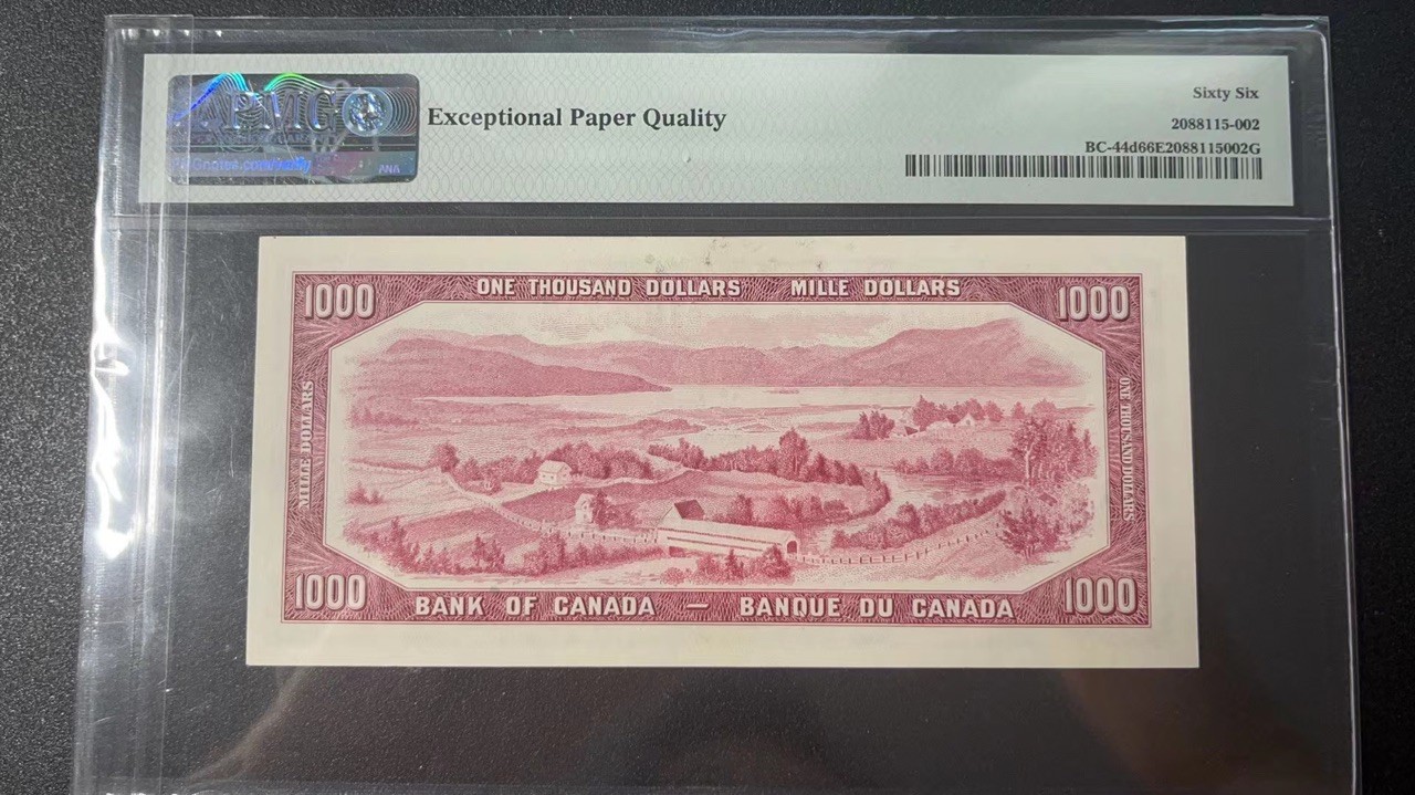 【Blue Auction】✨世界纸币精拍第342期【精】 加拿大 1954年1000元 女王 最高值高分 PMG66EPQ 风景唯美