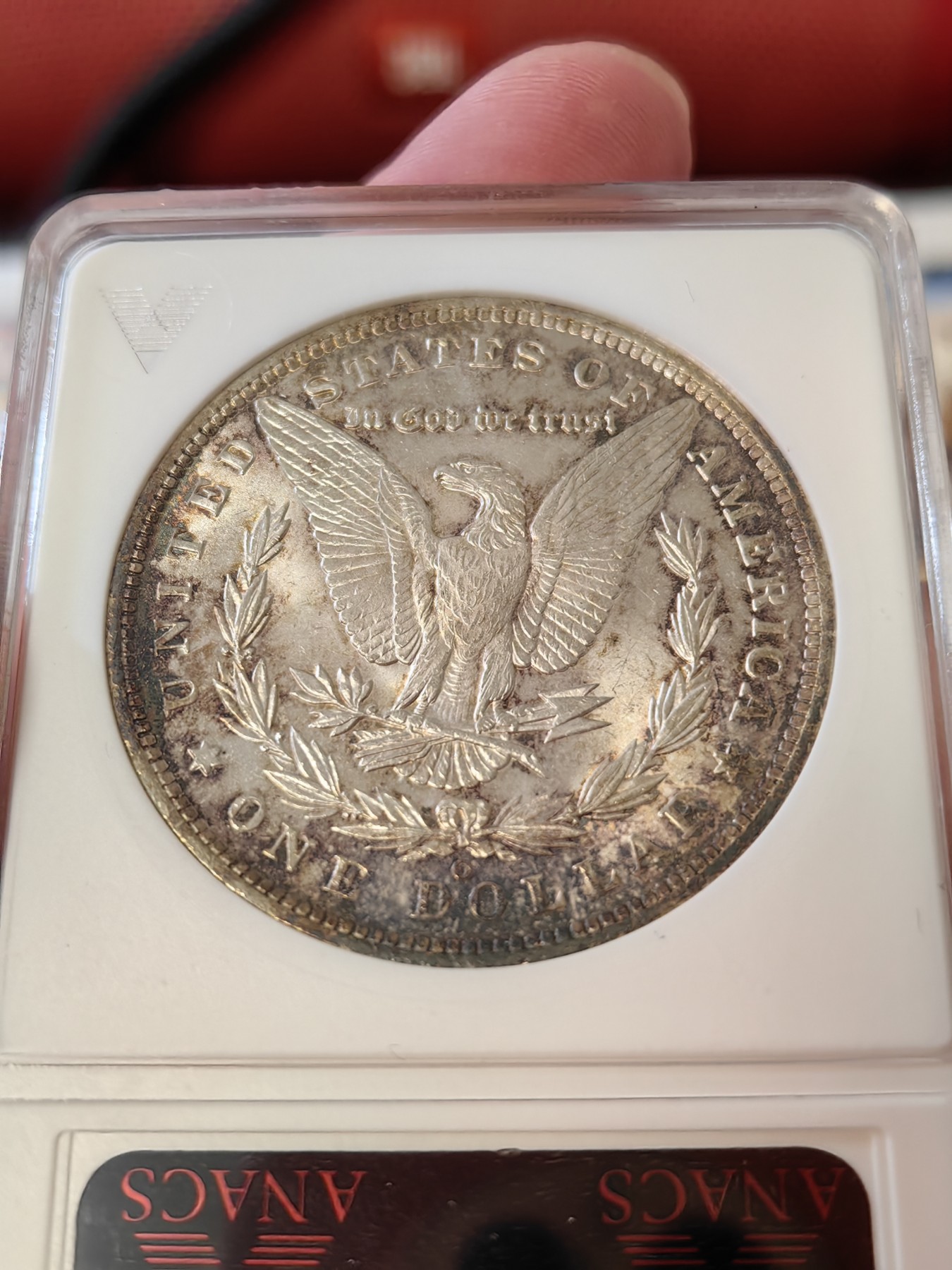 橡树集藏-006场 海纳百川 anacs-ms64 1885年o版美国摩根银元 双面老包浆 实物观感舒服 小白盒手感极佳 