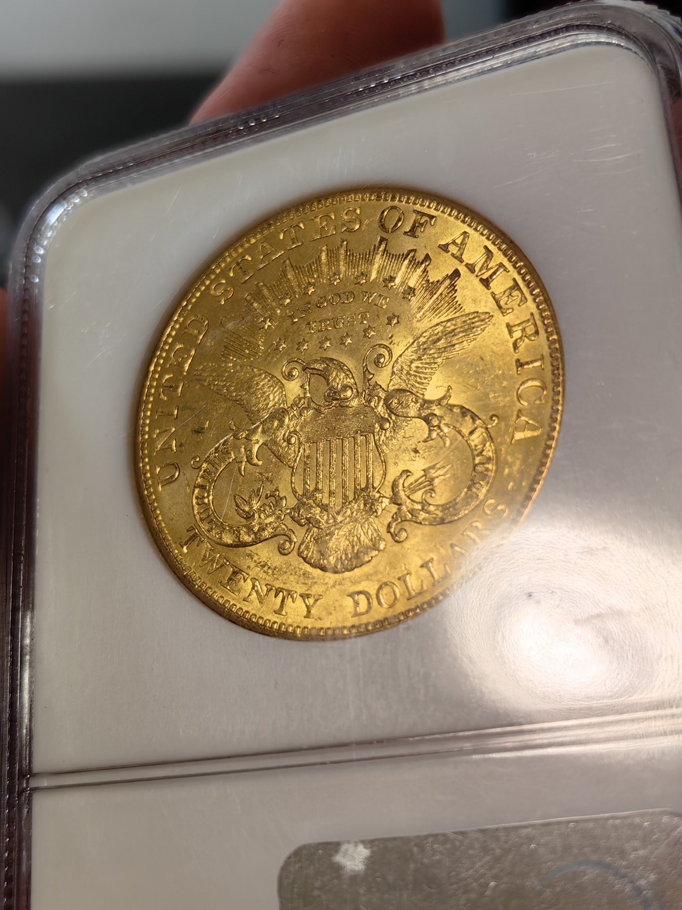 橡树集藏-006场 海纳百川 ngc-ms63 1904年美国20美元大金币 皇冠头自由女神 早期老盒品质保证 33.436g 900金 金价看多 老金币投资佳品