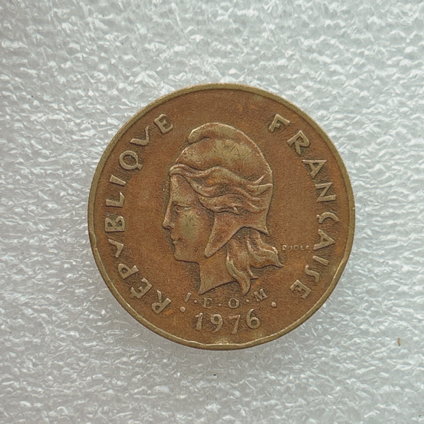 全场一元起拍 世界钱币散币场 第四期 1976年法属波利尼西亚100法郎铜币