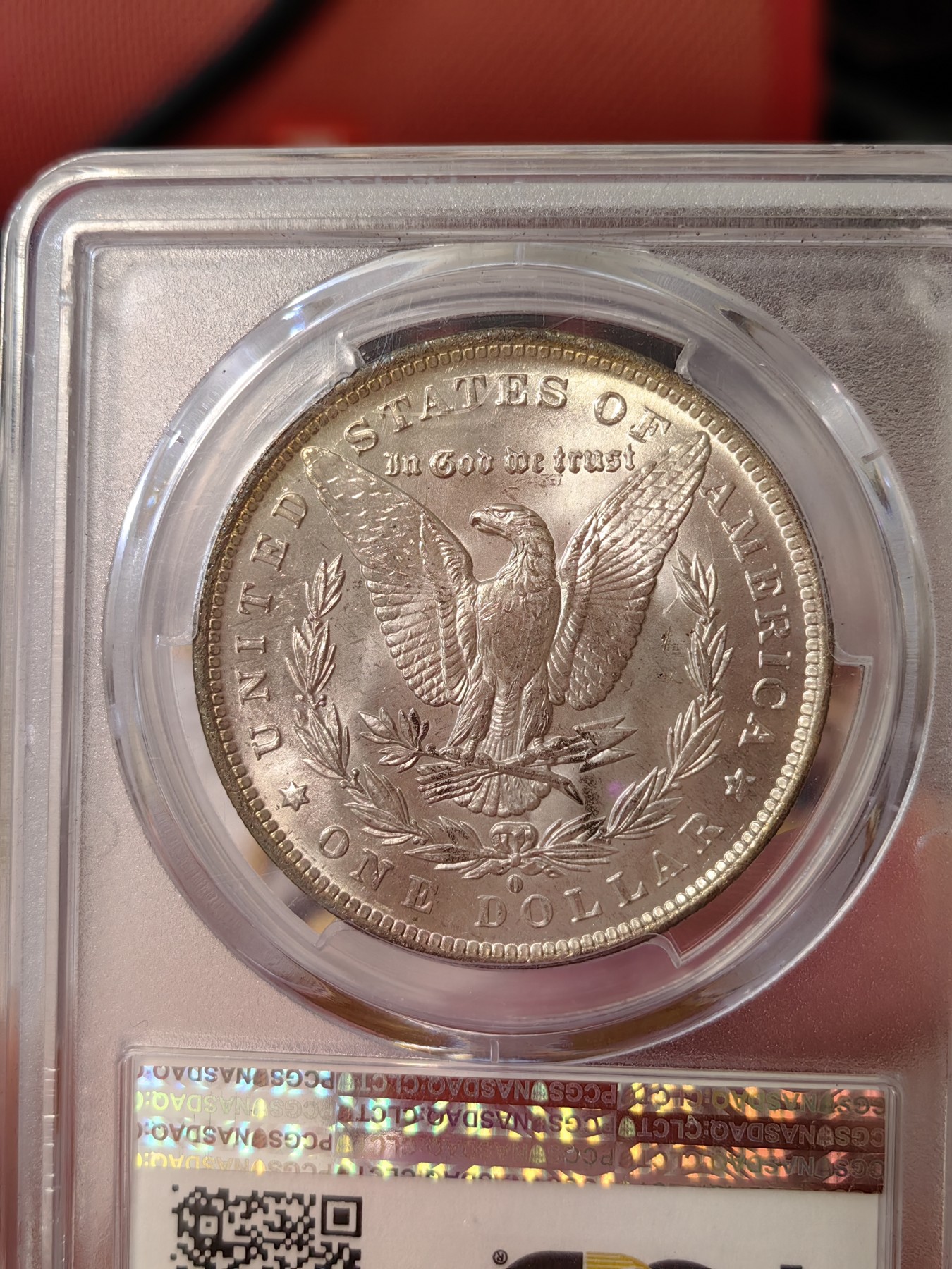 橡树集藏-006场 海纳百川 pcgs-ms65 1884年o版美国摩根银元 金发美国摩登女郎 全金彩覆盖罕见 仿佛镀了一层金箔 炫目华贵 实物观感极佳