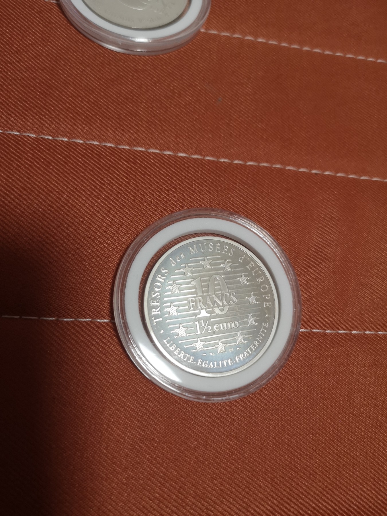 长老汇第14场精品新老银币系列 1997法国卢浮宫珍宝系列画家德加的舞蹈者双货币单位1.5欧元/10法郎银币